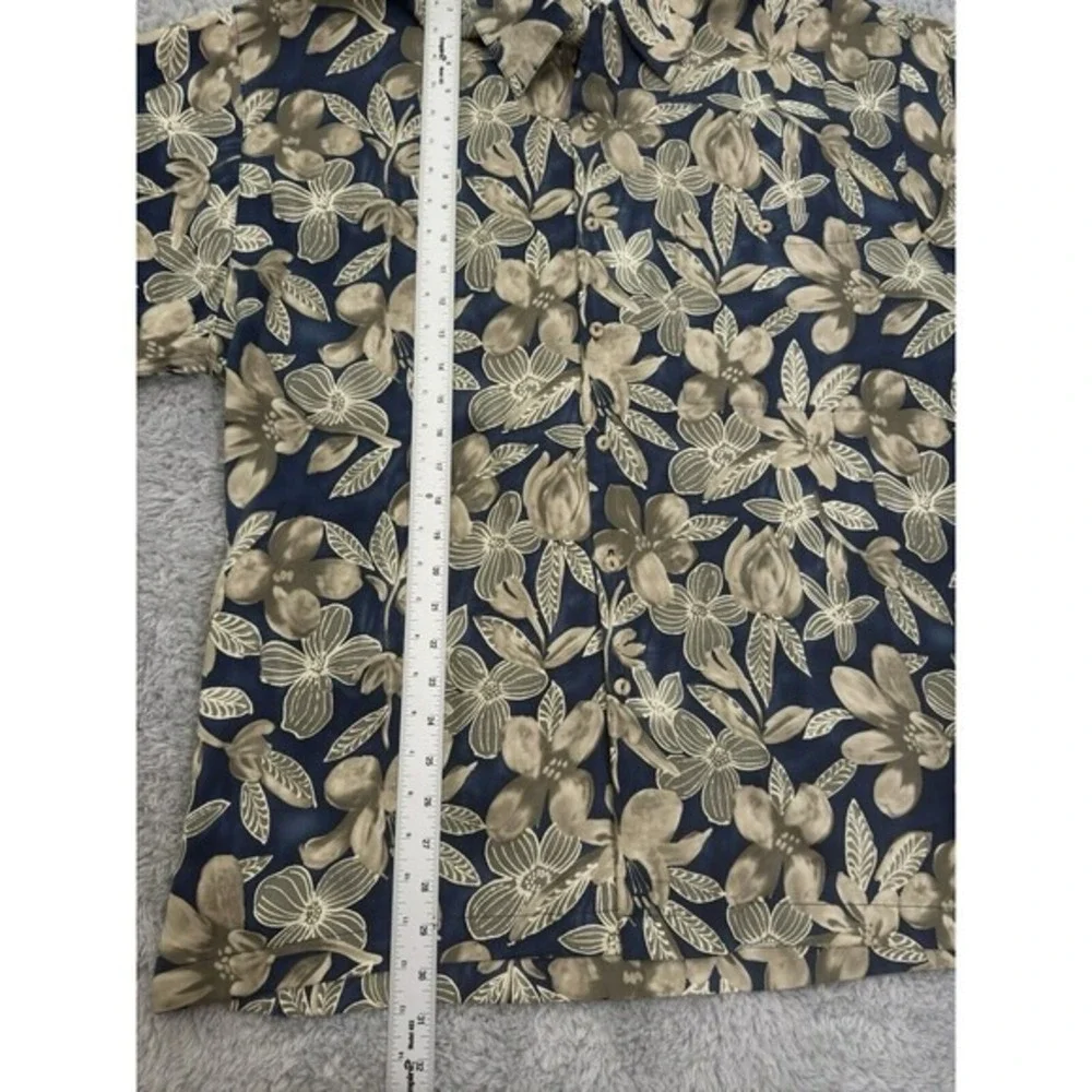 Bumka Bibas 100% Silk Button‎ Up Hawaiian Style Shirt L Cocktails